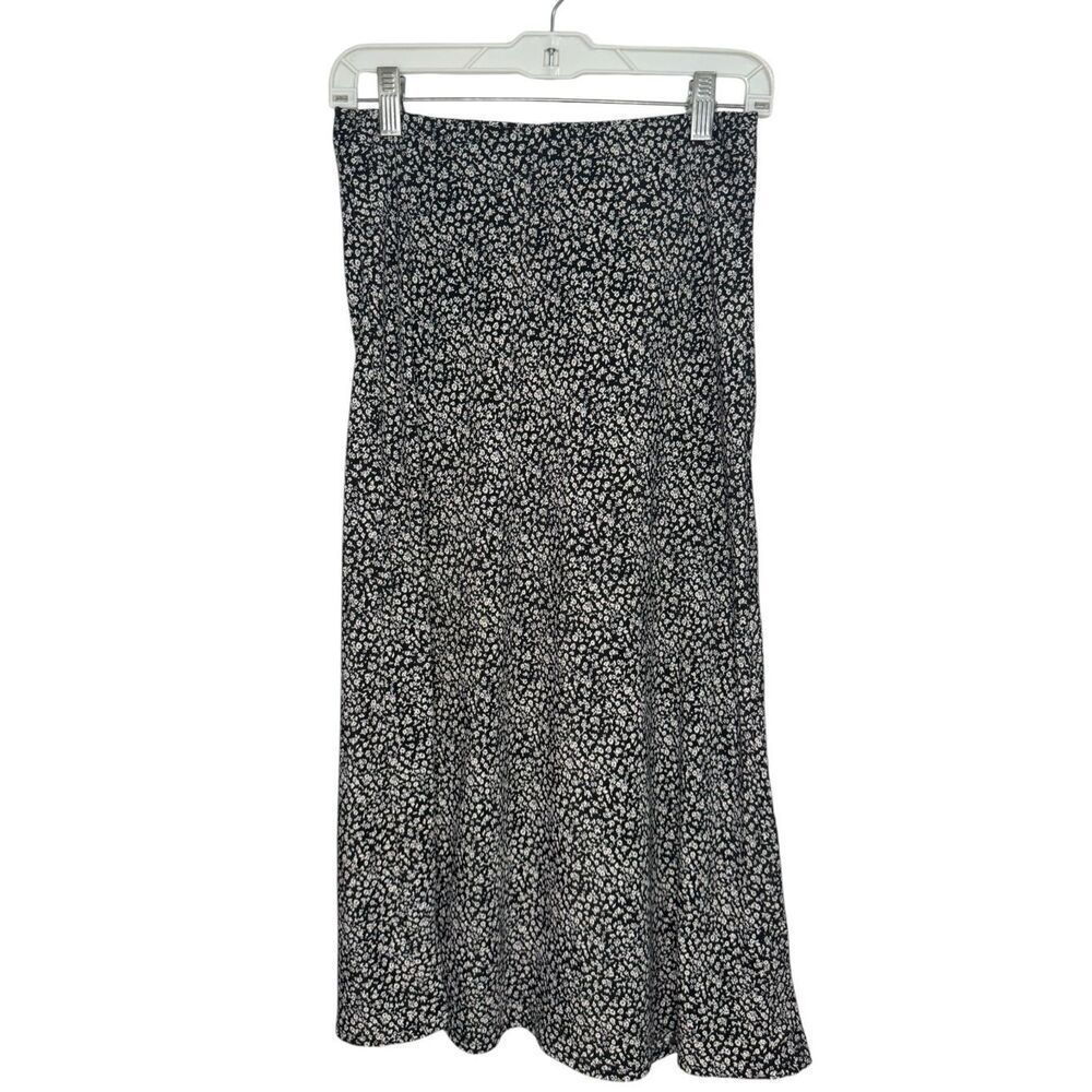 French Quarter Women’s Small Floral Midi Skirt Pull-On Lightweight Elastic Waist